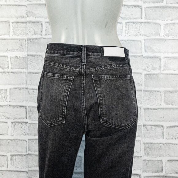 RE/DONE Women's High-Rise Loose Distressed Denim Jeans in Worn in Black sz 26 - Picture 13 of 14
